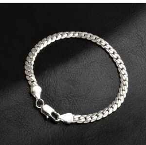 NEW 925 STERLING SILVER FLAT SNAKE CHAIN - 8" BRACELET